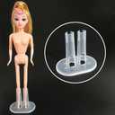 ARTIBETTER Doll Stand Holder for Feet Fitting Transparent Plastic 3.14X1.96X2.75In Set of 12 Upright Doll Display Stands for Kids Playroom Crafting
