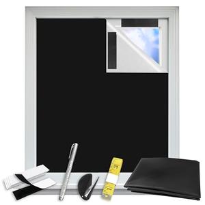 Frayot Blackout Blinds Shade,100% Blackout Material Curtains with Stickers,Portable Install for Bedroom,Travel, Dorm Room Window Shades No Drill（57" x 40" 1 Pack）