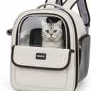 Cat Backpack Carrier,Clear Large Front Window,Pet Carrier Backpack for Cats & Small Dogs Up to 15 lbs,Breathable Side Mesh, Front & Side Access, Foldable for Travel Hiking, Vet Visits & Car Rides