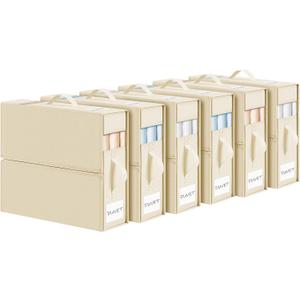 DIMJ Bed Sheet Organizers and Storage 6 Pack - Foldable Sheet Organizer for Linen Closet, Bedding Storage Box for organization, Sheets Set Holder for Blanke, Towel (King & Queen Size), Beige DIMJ Bed Sheet Organizers and Storage 6 Pack - Foldable Sheet Organizer for Linen Closet, Bedding Storage Box for organization, Sheets Set Holder for Blanke, Towel (King & Queen Size), Beige