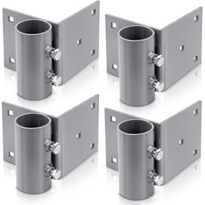Dock Pipe Brackets Sleeve Holder Side Leg Mount for Floating Docks, 5x5 Inch Backer Plate Grey Galvanized Steel, 2.1 Inch Inner Diameter, 4 Pack
