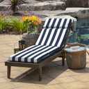 Arden Outdoor Chaise Cushion, 21 in x 72 in, Weather-Proof, Rain-Proof, Fade Resistant Patio Cushion for Chaise Lounger Sapphire Blue Cabana Stripe