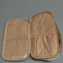 Relavel Travel Makeup Bag with Brush Holder, Dual-Layer Small Cosmetic Organizer, Portable Toiletry Bag for Accessories Storage, Cute Make Up Bag for Gift, Trip, Camp, Daily Use - Plaid