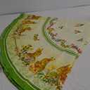 Easter Round Tablecloth 60 Inch - Bunny Table Cloth Rabbit Eggs Tablecloth Colorful Floral Table Cover Easter Spring Decorations for Home Kitchen Dining Room Party (Light Green Easter Bunny Flowers)