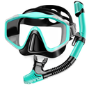 Snorkeling Gear for Adults,Dry-Top Snorkel Set with Tempered Glass,Anti-Fog & Anti-Leak Panoramic Swim Mask, Adjustable Snorkel Kit with Carry Bag for Scuba Diving, Swimming,Travel