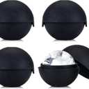 Viski Sphere Ice Molds, Large 2 Inch Silicone Ice Ball Makers for Whiskey, Bourbon, Scotch, and Cocktails, Easy Release Round Mold Set for Drinks, Home Bar Gifts, Bar Cart Accessories, Set of 4