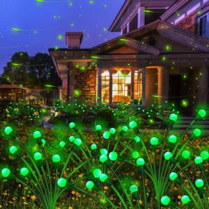 Kohlrabi Solar St Patricks Day Lights Outdoor, 10 Pack 80 LED Green Firefly Lights Waterproof, Sway by Wind, Solar Wind Swaying Light for Yard Patio Backyard Garden Flower Bed Pathway Decoration