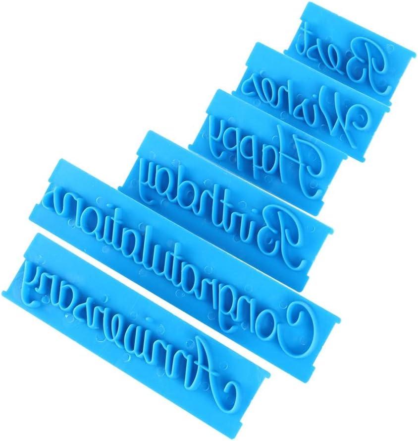 Handwriting Letter Cake Fondant Stencil Template Plastic Cake Embosser Decorating Printing 3 Set