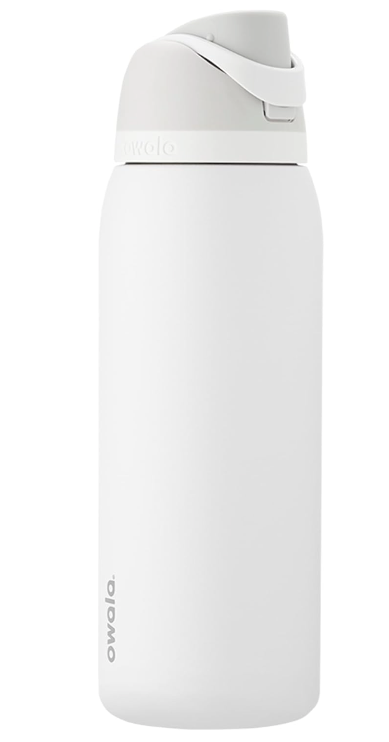 Owala FreeSip Insulated Stainless Steel Water Bottle with Straw, BPAFree Sports Water Bottle, Great for Travel, 40 Oz, Shy Marshmallow
