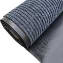 WLWLEO 3' X 20' Commercial Grade Door Mat Brush Step Entrance Floor Mat Indoor Outdoor Non Slip Mats for Hotel Office Restaurant Mall Hallway Staircase Welcome Mats,Gray/Grey,0.96M, 2'11" x 19'8"