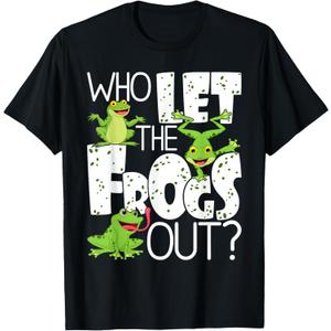 Who Let The Frogs Out - Funny Amphibian Lover Frog Owner T-Shirt, Small