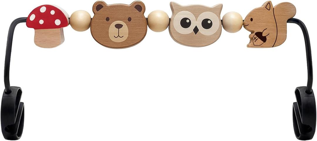 Baby Bouncer Toy Bar Compatible with Baby Bjorn Bouncer, Wooden Bouncer Toy Bar Attachment, Rotatable Bouncer Accessories Sensory Toy Gifts for Babies All Age