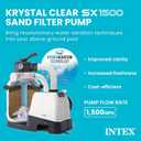INTEX 1,500 GPH Krystal Clear Sand Filter Pump for Above Ground Pools, Swimming Pool Pump with Automatic Timer - Improved Circulation, Filtration, & Clarity