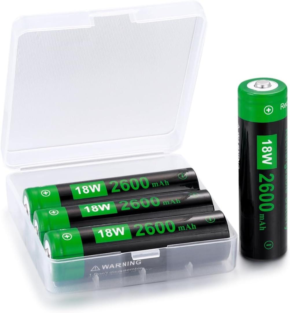 18W Rechargeable Battery case Set Ideal for Flashlights, Headlamps, Doorbells, RC Cars & Outdoor Garden Lights