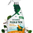 Vets Best Flea & Tick Home Spray for Dogs  Plant-Based Flea and Tick Treatment with Cotton Spice Scent  Indoor Flea Spray for Dogs  Made in USA Flea Control for Home Use  32 oz