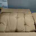QILLOWAY Outdoor Seat/Back Chair Cushion Tufted Pillow, Spring/Summer Seasonal Replacement Cushions - Set of 2 (Beige/Sand/Camel)