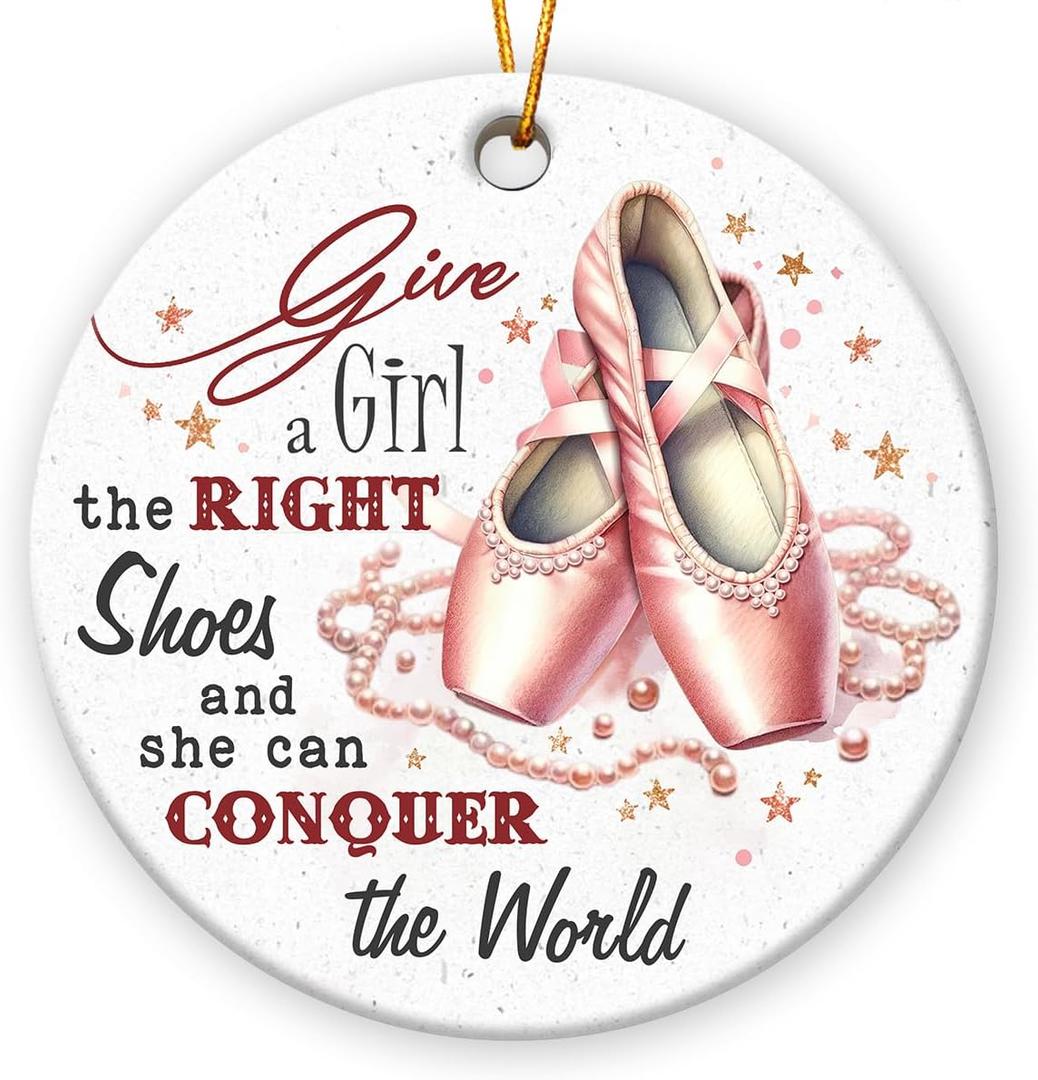 Ballerina Christmas Ornament 2025 - Ballet Gifts for Girls, Women, Daughters, Dancers, Ballet Ornaments for Hanging Christmas Decorations, Ceramic Ornaments Dance Teacher Gifts