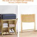 aboxoo Luggage Rack with storage, Guest Room Folding Suitcase Stands, Holds up to 120 lb, Space Saving Suitcase Holders for guest room, Bedroom Hotel, Gold