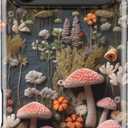 for iPhone 17 Pro Case, Wireless Charging Compatible, Dual-Layer Soft Silicone + Hard Shell with Cute Aesthetic Wildflower Design,Protective Phone Cover for Women - Mushroom Forest