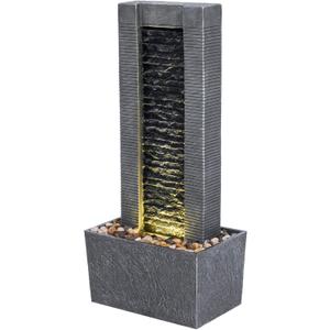 Teamson Home Demeter 29 inch Outdoor Water Fountain with LED Lights (Gray)