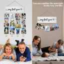 Baby Family Picture Frames Collage Wall Decor, Photo Wall Display, Hanging Photo Display with Clips, New Grandma Gifts, First Time Grandma Grandparents Gifts, My First Year Baby Frame, 16x5 inch