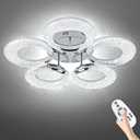 OKELI Modern 5-Ring LED Flush Mount Ceiling Light with Remote Control