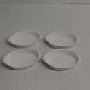 LEETOYI Porcelain Small Oval Au Gratin Pans, Set of 4 Baking Dish Set for 1 or 2 person servings, Bakeware with Double Handle for Kitchen and Home, White