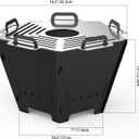 2 IN 1 BBQ Charcoal Grill & Fire Pit, Detachable Fire Pit, Portable Yakitori Hibachi Grill, Barbecue Stove for Camping Picnic Patio Backyard Tailgating, GS357