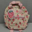 Itzy Ritzy Toddler Backpack - Daycare Bag - Features Adjustable Shoulder Straps, 2 Side Pockets & Spacious Interior with Wipeable Fabric Lining & Name Label, Strawberry Backpack (Small)