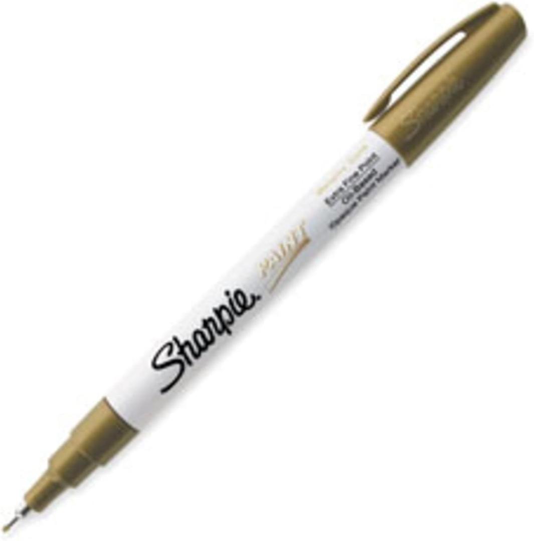 SHARPIE Paint Markers, Extra Fine Point, Metallic Gold Ink, Pack Of 2