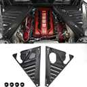2Pcs Upgraded Rear Engine Bay Cover Package, Carbon Fiber Pattern Left Right Engine Filler Panels Compartment Engine Case Guard Splash Shield Protector for Corvette C8 Stingray Z51 2020+