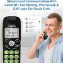 VTech 2-Handsets Cordless Phone with DECT 6.0, Full-Duplex Speakerphone, Lighted Display, Backlit Keypad, Caller ID/Call Waiting, Volume Control, Hearing Aid Compatible, Wall Mount | VG131-21 (Black)