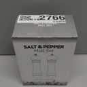 2 Pack 6'' Acrylic Salt and Pepper Grinder Set with Wood Base, Manual Pepper and Salt Mills with Adjustable Ceramic Core (Oak Wood)