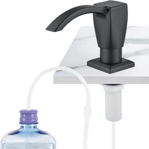 GAGALIFE Kitchen Sink Soap Dispenser Matte Black, Built in Soap Dispenser for Kitchen Sink with 40" Silicone Extension Tube Kit,(ABS Plastic) in Sink Soap Dispenser Pump, LT001B-G