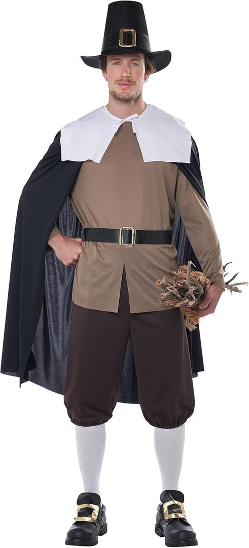 California Costumes Men Mayflower Pilgrim Man (Large, Brown/Black)