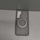 Compatible with Samsung Galaxy S24 Plus Case with 360Rotatable Magnetic Ring Stand Compatible with Mag-Safe Military Protection Matte Translucent Phone Case for Galaxy S24+,Gray