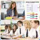 24 Pcs Smile Spiral Notebooks Pens Gifts Bulk Boss Day Preppy Affirmation Ballpoint Pens Positive Face Classroom Prize Gifts for Student Teacher Coworker Christmas(Weekly Planner Journal)