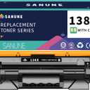 138X (with Chip) Black Toner Cartridge High Yield Replacement for HP 138A W1380A 138X W1380X Ink Cartridges for HP Laser Jet Pro 3001dw 3001dn 3101fdw 3101fdn 3101sdw Printer Ink (1-Pack)