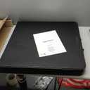 Amazon Basics Portable 4 Ft Rectangular Folding Dining Table, 4 Adjustable Height Settings, Space Saving Fold-in-Half Design and Carrying Handle, Indoor & Outdoor, Washed Black, 47.8 x 23.9 x 33.9 in