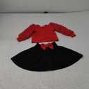 Arshiner Toddler Girl Skirt Set 2Pcs Outfits Puff Sleeve Knit Tops and Flared Mini Skirts with Bowknot Kids Cute Clothes 1-6 (Size 90)