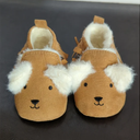 Cute Dog Faux Fur Slip On 9-6Months Baby Moccasins