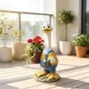 Large Resin Cute Duck Couple Planter Statue, Cartoon Duck Garden Sculpture Decor, Outdoor Landscape Ornament for Yard Lawn Balcony Flower Pot, Thanksgiving Garden Decoration, Goose Planter Sculpture