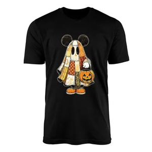 GLIGLITTR Girls Boys Halloween Outfits Cute Mouse Pumpkin Shirts Trick or Treat Spooky Season Tshirt Tops Kids Fall Clothes(Black,9-10Years)