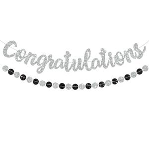 BEISHIDA Congratulations Banner(NO-DIY) Silver 2026 Graduation Banners, Grad Congrats Class of 2026 Party Supplies,Garland for Congratulation Graduation,Wedding,Retirement Party Decor
