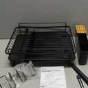 Kitsure Large Dish Drying Rack - Extendable Dish Rack, Multifunctional Dish Rack for Kitchen Counter, Anti-Rust Dish Drainers with Cutlery & Cup Holders 19.2"-26.7" L x 12.9" W, Black (Standard)