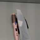 Thermal Brush, MINI & Tiny 1 Inch Ionic Curling Brush for Shiny Hair, Tourmaline Ceramic Ionic Curling Iron Brush for Short to Medium Hair, Adjustable Temperature, Dual Voltage, Compact-Size (Pink)