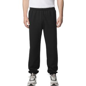 Gildan Adult Fleece Elastic Bottom Sweatpants, Style G18200 (Small, Black)