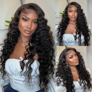 28 Inch 13x6 Loose Wave HD Lace Front Wigs Human Hair 200 Density 100% Real Human Hair 15A Loose Deep Wave Wig Human Hair Pre Plucked, No Synthetic Blend No Tangle No Shedding Triple Lifespan 3X