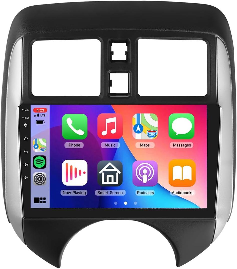 2G+64G for Nissan Versa Note 2014-2018 with Large Screen Android 13 Car Stereo with Wireless Carplay Android Auto, 9 Inch Touch Screen Stereo GPS/WiFi/Bluetooth/FM/SWC/Canbus+ Backup Camera