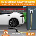Tellegloww 10FT NEMA 10-50P to 14-50R EV Charger Adapter Cord, 50 Amp Stove Range to EV for Level 2 Charging, Only for 3 Prong Older Stove Range Outlet, STW 8 AWG/3C, ETL Listed